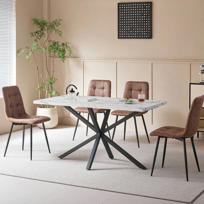 Table à Manger 140 × 80 cm – Design Moderne & Pieds Métal