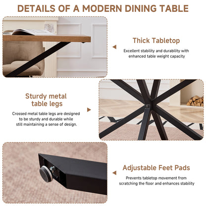 Table à Manger 140 × 80 cm – Design Moderne & Pieds Métal