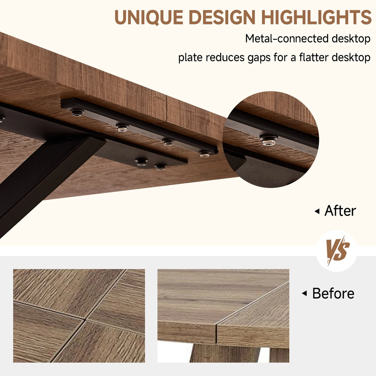 Table à Manger 140 × 80 cm – Design Moderne & Pieds Métal