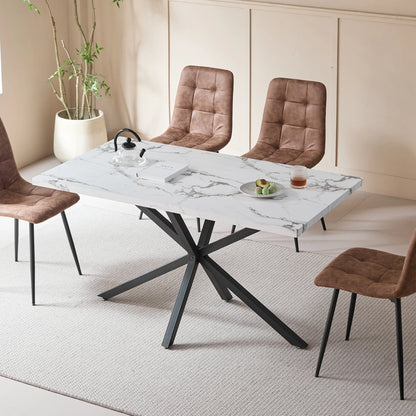 Table à Manger 140 × 80 cm – Design Moderne & Pieds Métal