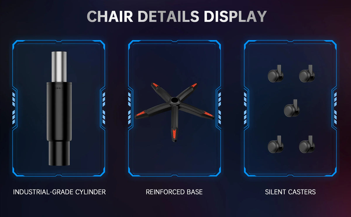 Chaise Gaming RGB Ergonomique – Éclairage LED, Appuie-Tête & Confort