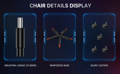Chaise Gaming RGB Ergonomique – Éclairage LED, Appuie-Tête & Confort