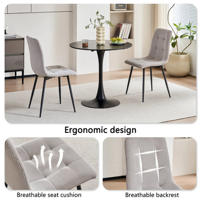 Chaises de Salle à Manger en Velours Côtelé – Lots de 2, 4 ou 6