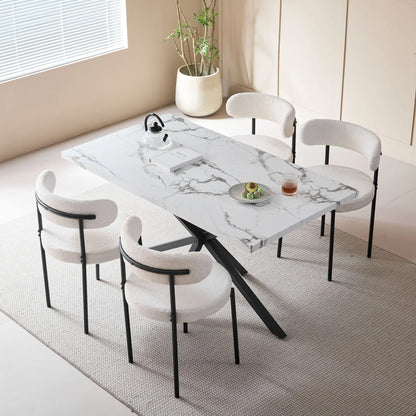 Table à Manger 140 × 80 cm – Design Moderne & Pieds Métal
