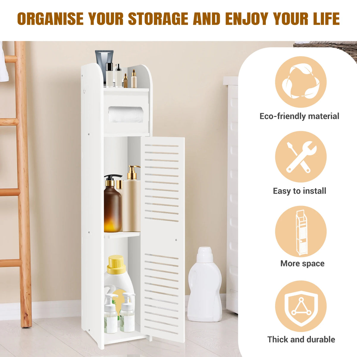 Meuble de Rangement de Salle de Bain – Compact & Gain de Place