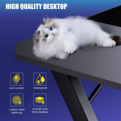 Bureau Gaming 120 cm – LED, Prises Intégrées & USB