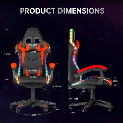 Chaise Gaming RGB Ergonomique – Éclairage LED, Appuie-Tête & Confort