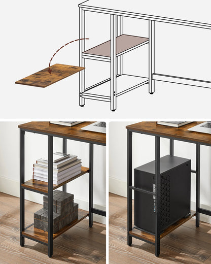 Bureau Informatique avec 2 Étagères – Design Moderne & Réversible