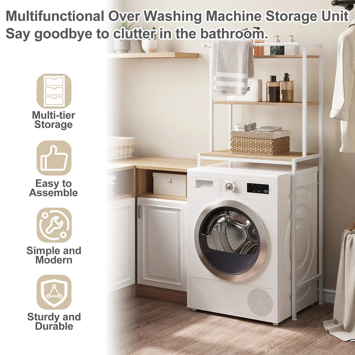 Étagère au-Dessus du Lave-Linge – Rangement Salle de Bain & WC