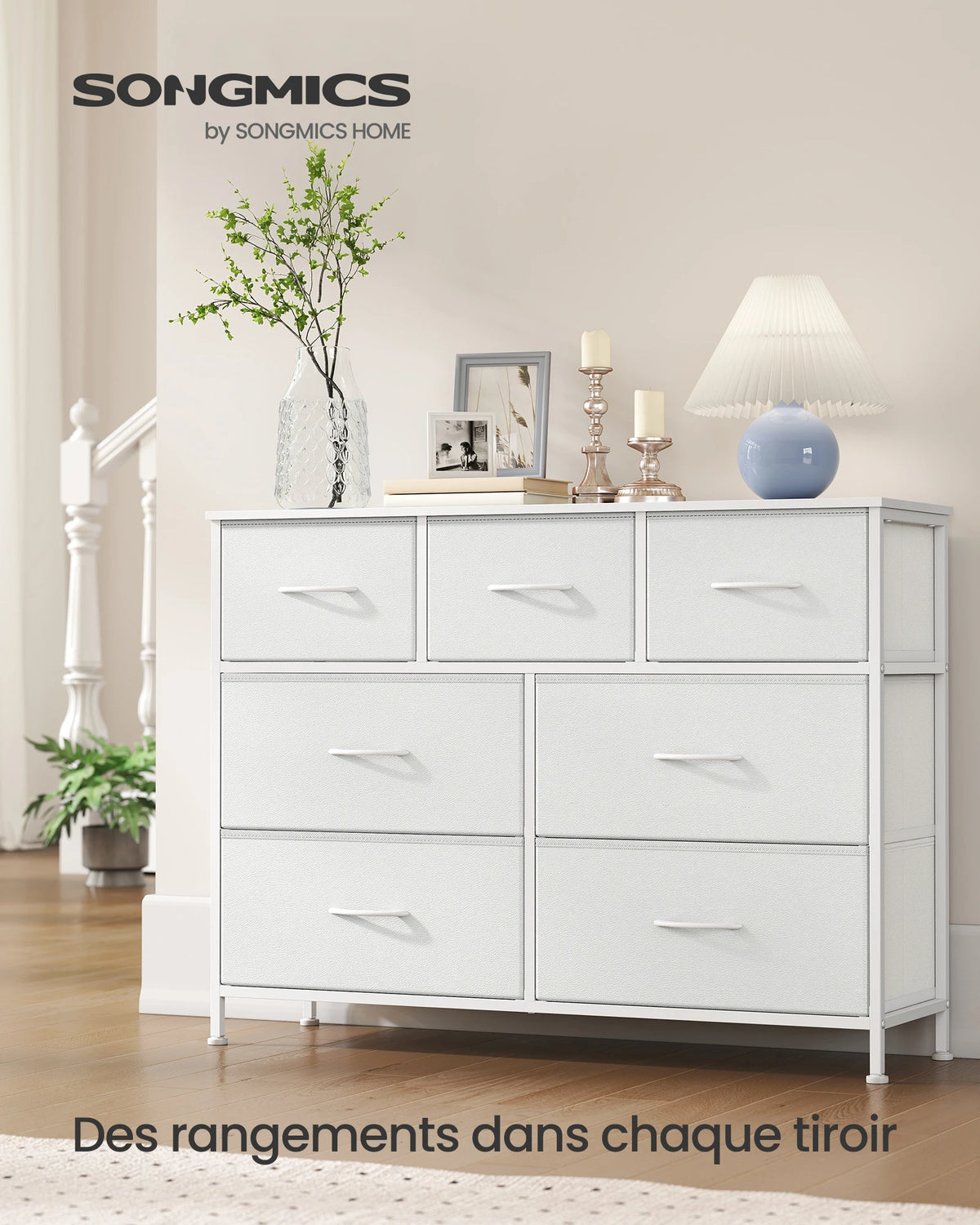 Armario de almacenamiento de 7 cajones – Diseño moderno para dormitorio, entrada y salón