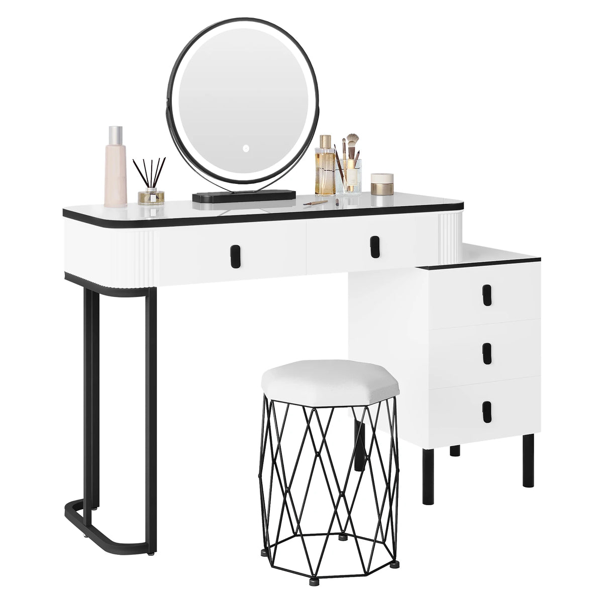 Coiffeuse avec Miroir LED – Design Moderne