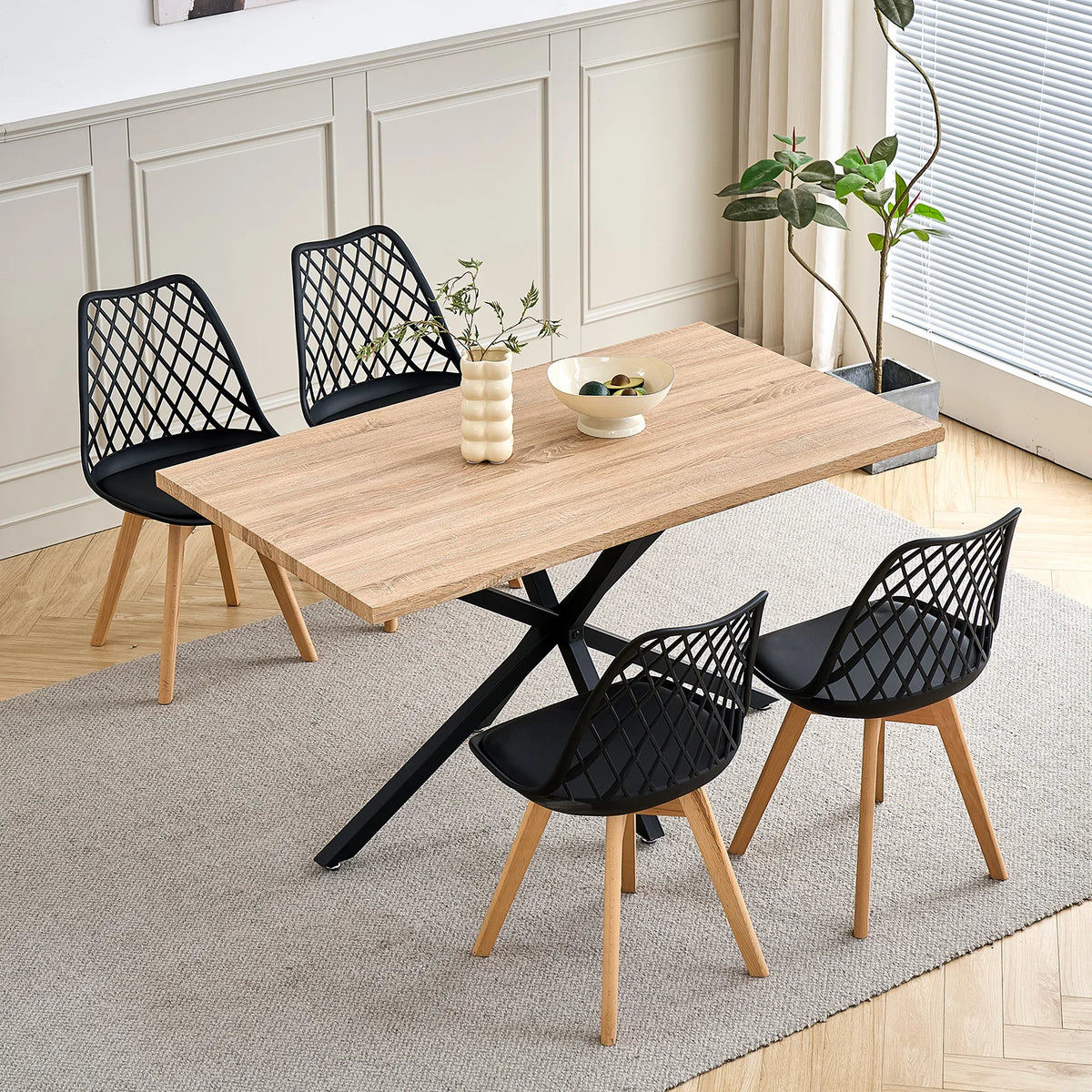 Lot de 6 Chaises de Salle à Manger – Style Nordique & Assise Rembourrée
