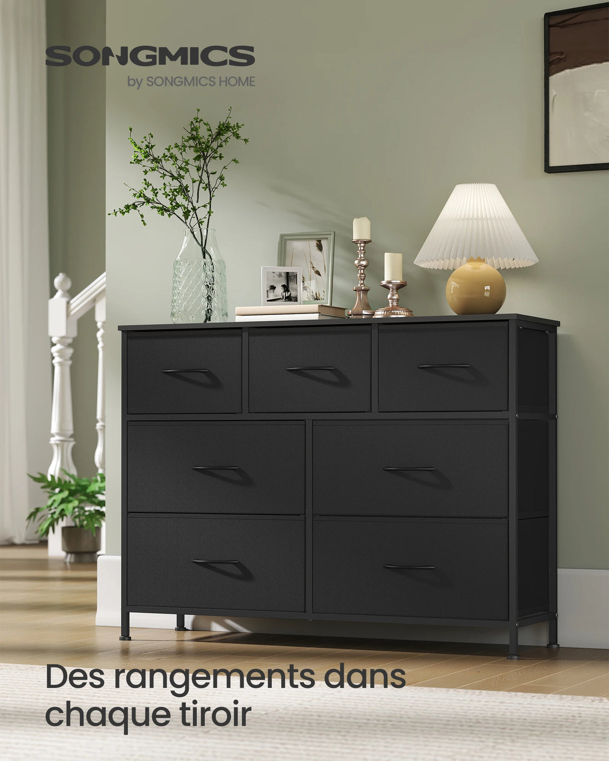 Armario de almacenamiento de 7 cajones – Diseño moderno para dormitorio, entrada y salón