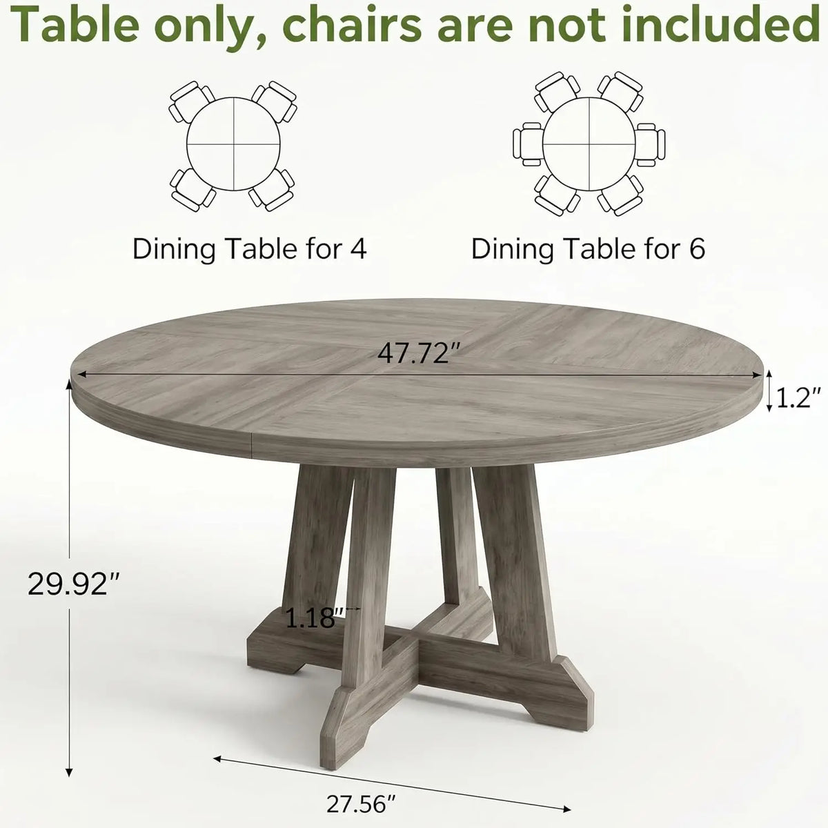 Table à Manger Ronde 119 cm – Design Moderne en Bois