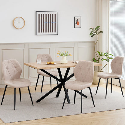 Table à Manger 140 × 80 cm – Design Moderne & Pieds Métal