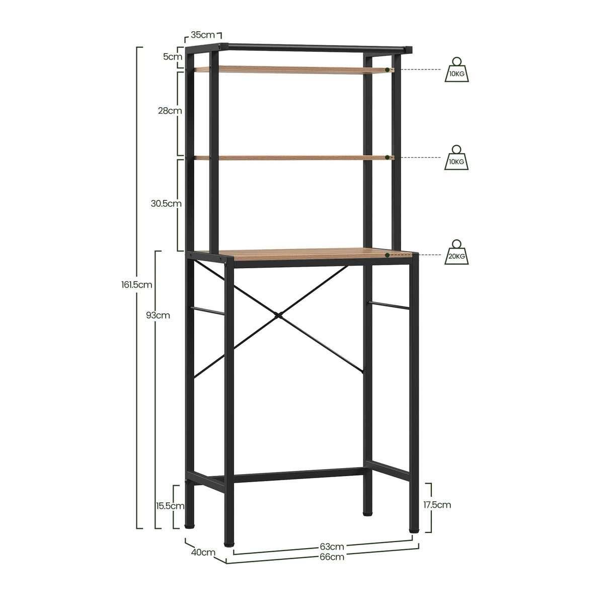 Étagère au-Dessus du Lave-Linge – Rangement Salle de Bain & WC