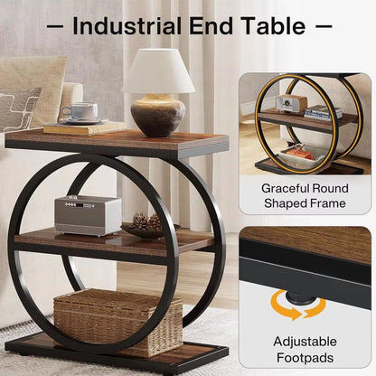 Table Console Industrielle à 4 Niveaux – Rangement & Design Moderne