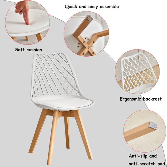 Lot de 6 Chaises de Salle à Manger – Style Nordique & Assise Rembourrée