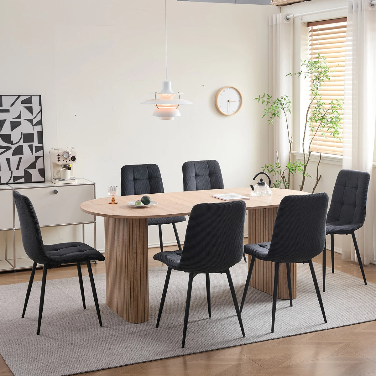 Chaises de Salle à Manger en Velours Côtelé – Lots de 2, 4 ou 6