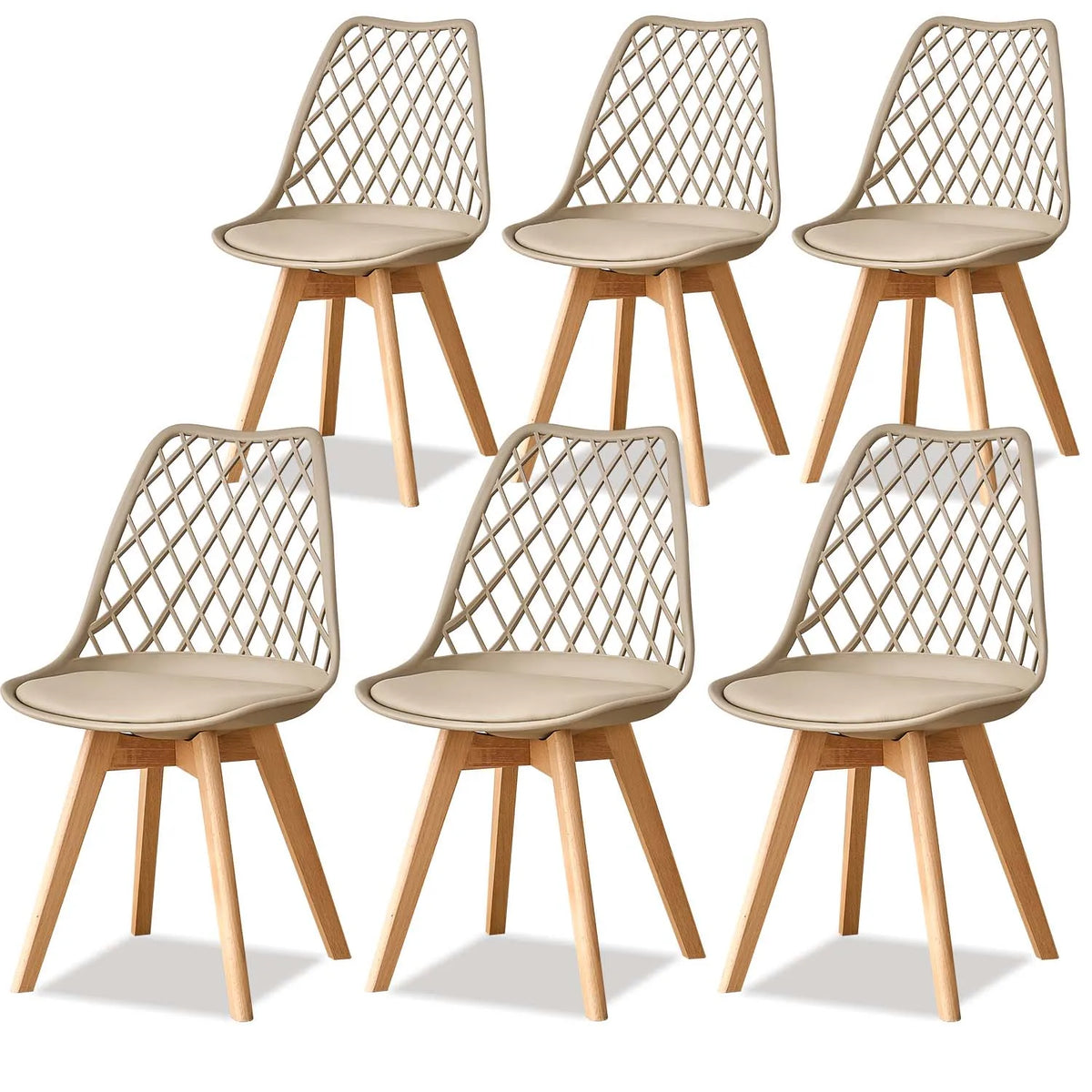 Lot de 6 Chaises de Salle à Manger – Style Nordique & Assise Rembourrée