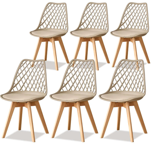Lot de 6 Chaises de Salle à Manger – Style Nordique & Assise Rembourrée
