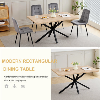 Table à Manger 140 × 80 cm – Design Moderne & Pieds Métal