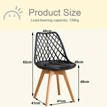 Lot de 6 Chaises de Salle à Manger – Style Nordique & Assise Rembourrée