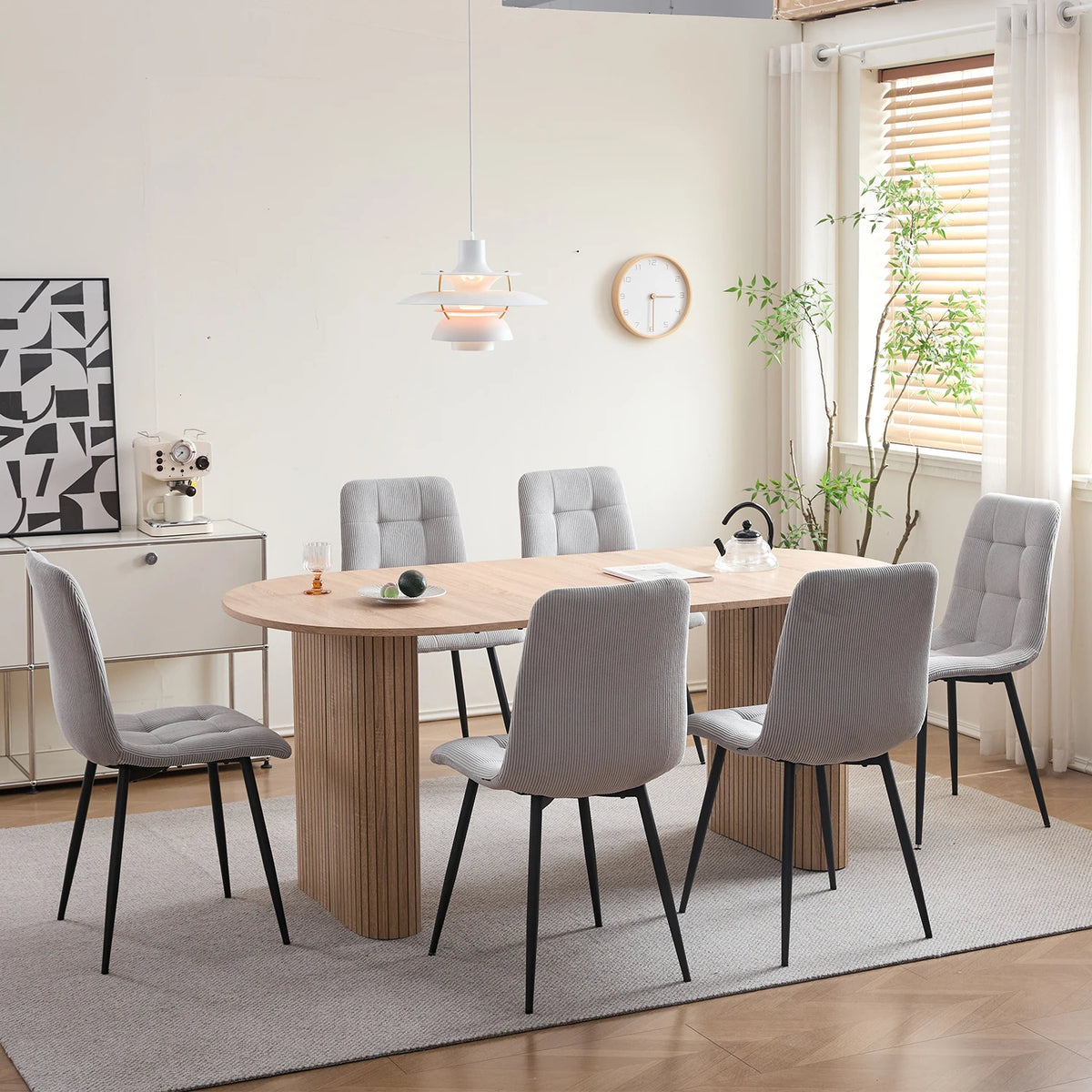 Chaises de Salle à Manger en Velours Côtelé – Lots de 2, 4 ou 6
