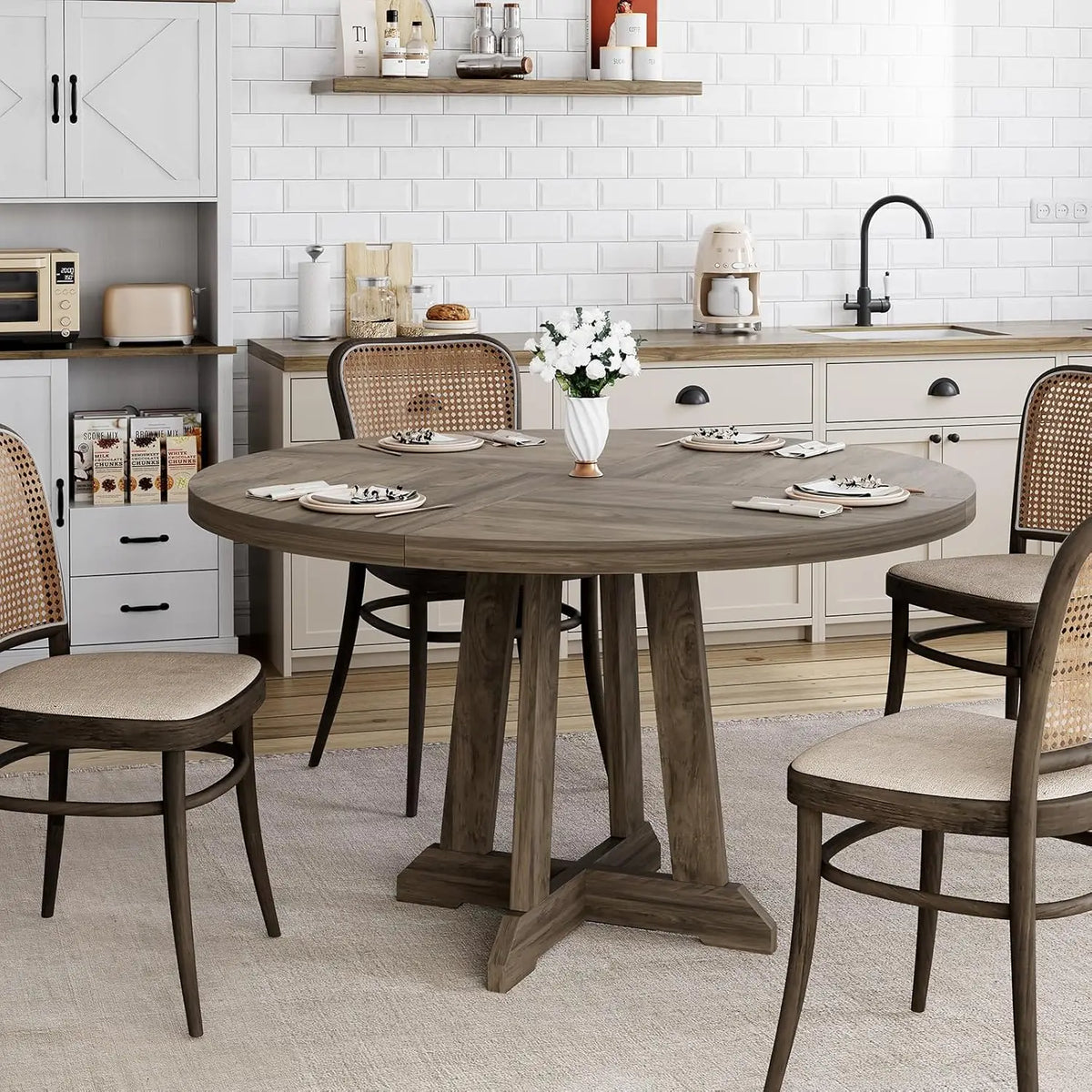 Table à Manger Ronde 119 cm – Design Moderne en Bois