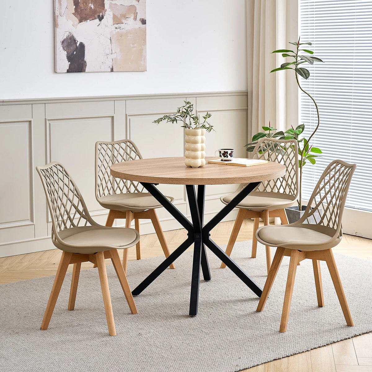 Lot de 6 Chaises de Salle à Manger – Style Nordique & Assise Rembourrée