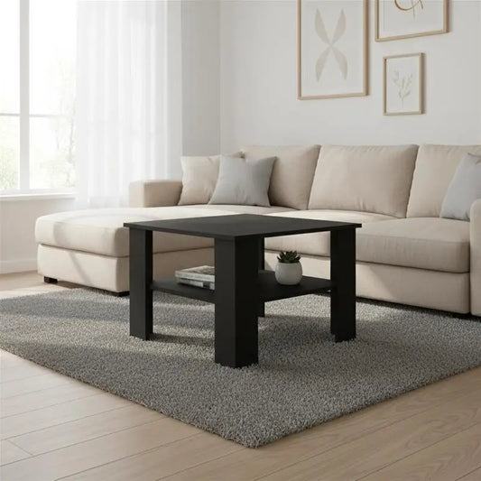 Table Basse Moderne Noire 60 × 60 × 42 cm – Design Élégant & Contemporain