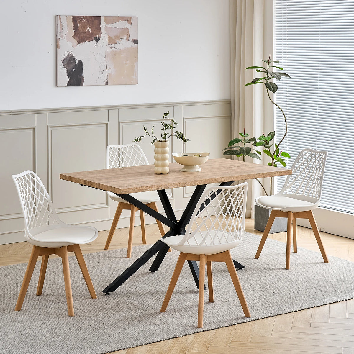 Lot de 6 Chaises de Salle à Manger – Style Nordique & Assise Rembourrée