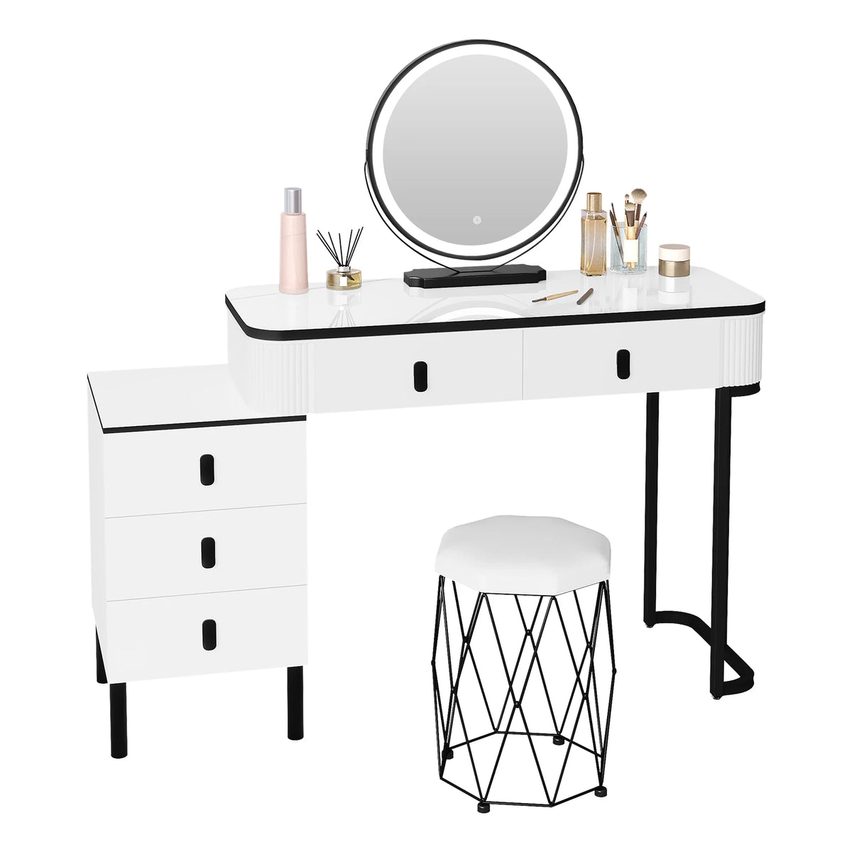 Coiffeuse avec Miroir LED – Design Moderne