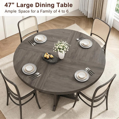 Table à Manger Ronde 119 cm – Design Moderne en Bois