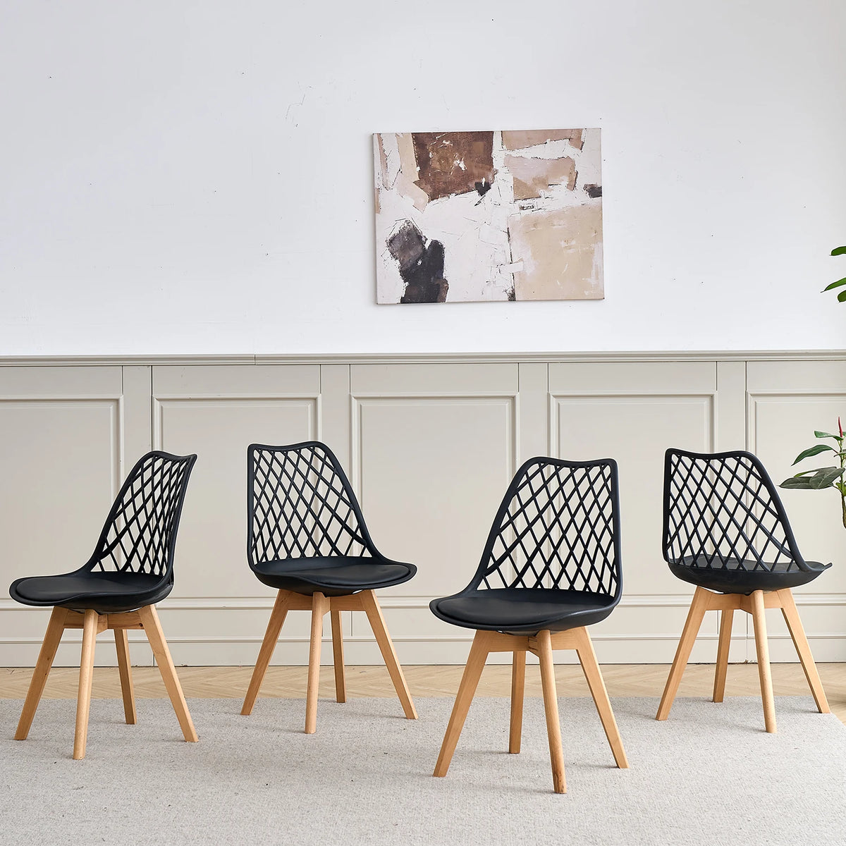 Lot de 6 Chaises de Salle à Manger – Style Nordique & Assise Rembourrée