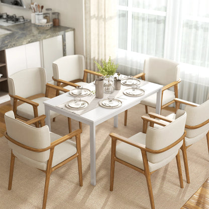 Table à Manger Extensible – 80 à 120 cm, 4 à 6 Personnes, Design Moderne Blanc