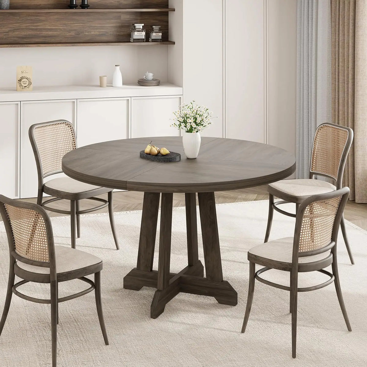 Table à Manger Ronde 119 cm – Design Moderne en Bois