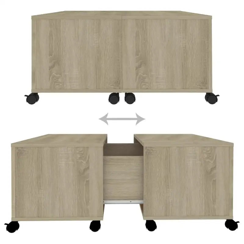 Table Basse Moderne Effet Chêne Sonoma 75 × 75 × 38 cm – Design Élégant & Contemporain