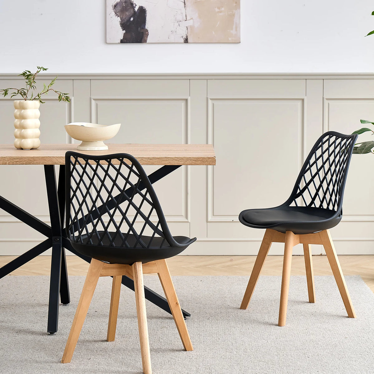 Lot de 6 Chaises de Salle à Manger – Style Nordique & Assise Rembourrée