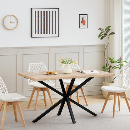 Table à Manger 140 × 80 cm – Design Moderne & Pieds Métal