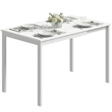 Table à Manger Extensible – 80 à 120 cm, 4 à 6 Personnes, Design Moderne Blanc