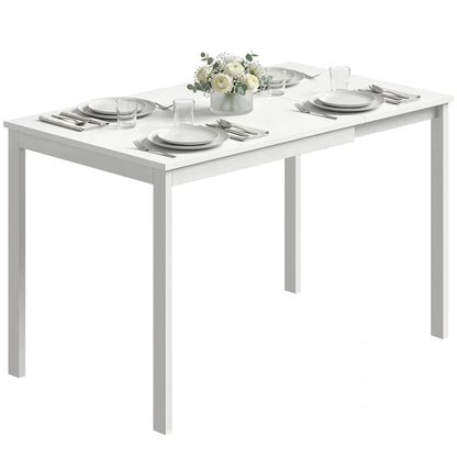 Table à Manger Extensible – 80 à 120 cm, 4 à 6 Personnes, Design Moderne Blanc