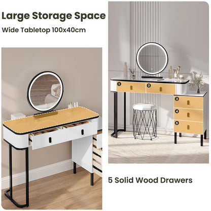 Coiffeuse avec Miroir LED – Design Moderne