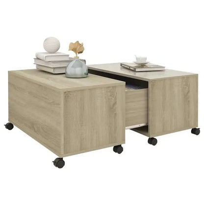 Table Basse Moderne Effet Chêne Sonoma 75 × 75 × 38 cm – Design Élégant & Contemporain