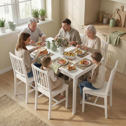 Table à Manger Extensible – 80 à 120 cm, 4 à 6 Personnes, Design Moderne Blanc