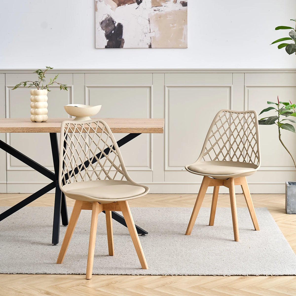 Lot de 6 Chaises de Salle à Manger – Style Nordique & Assise Rembourrée