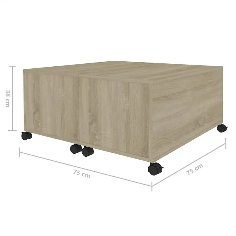 Table Basse Moderne Effet Chêne Sonoma 75 × 75 × 38 cm – Design Élégant & Contemporain