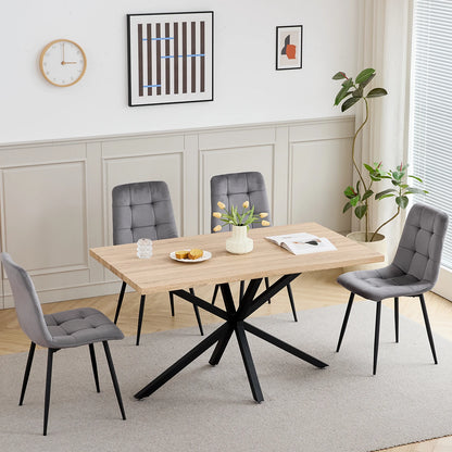 Table à Manger 140 × 80 cm – Design Moderne & Pieds Métal