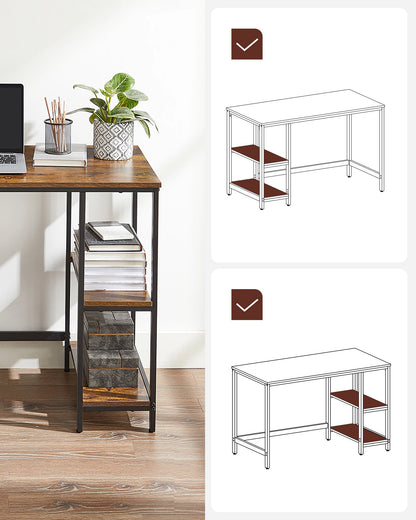 Bureau Informatique avec 2 Étagères – Design Moderne & Réversible