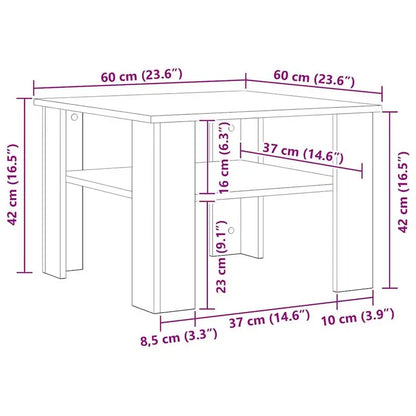 Table Basse Moderne Noire 60 × 60 × 42 cm – Design Élégant & Contemporain